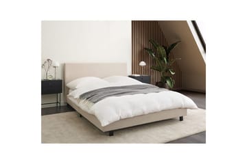 Seng med lamellramme Albi - Beige, svart/Polyester, 140x200 cm - Møbler - Senger - Sengeramme & sengestamme