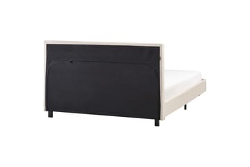 Seng med lamellramme Albi - Beige, svart/Polyester, 140x200 cm - Møbler - Senger - Sengeramme & sengestamme