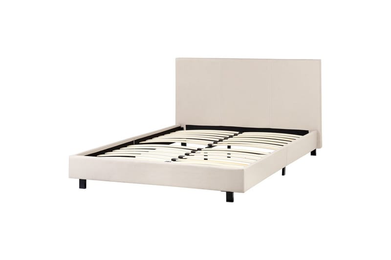 Seng med lamellramme Albi, Beige, svart/Polyester, 140x200 cm
