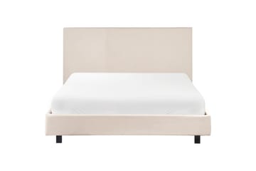 Seng med lamellramme Albi - Beige, svart/Polyester, 140x200 cm - Møbler - Senger - Sengeramme & sengestamme