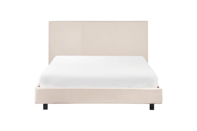Seng med lamellramme Albi - Beige, svart/Polyester, 140x200 cm - Møbler - Senger - Sengeramme & sengestamme