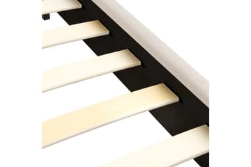 Seng med lamellramme Albi - Beige, svart/Polyester, 140x200 cm - Møbler - Senger - Sengeramme & sengestamme