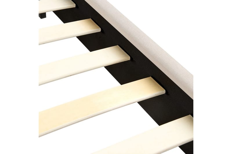 Seng med lamellramme Albi - Beige, svart/Polyester, 140x200 cm - Møbler - Senger - Sengeramme & sengestamme