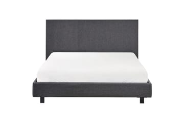 Seng med lamellramme Albi - Grå, svart/Polyester, 140x200 cm - Møbler - Senger - Sengeramme & sengestamme