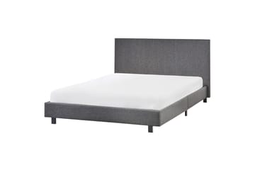 Seng med lamellramme Albi - Grå, svart/Polyester, 140x200 cm - Møbler - Senger - Sengeramme & sengestamme