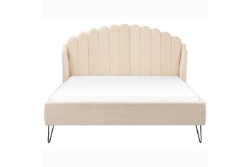 Seng med lamellramme Ambillou - Beige, svart, 140x200 cm - Møbler - Senger - Sengeramme & sengestamme