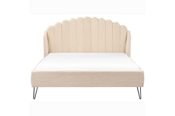 Seng med lamellramme Ambillou - Beige, svart, 140x200 cm - Møbler - Senger - Sengeramme & sengestamme