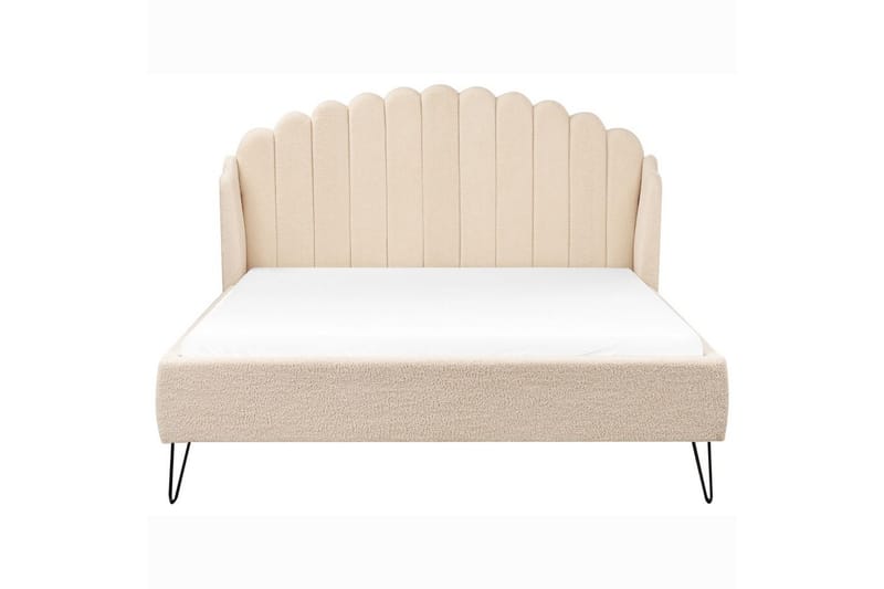 Seng med lamellramme Ambillou - Beige, svart, 140x200 cm - Møbler - Senger - Sengeramme & sengestamme