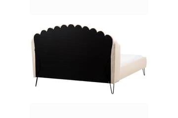 Seng med lamellramme Ambillou - Beige, svart, 140x200 cm - Møbler - Senger - Sengeramme & sengestamme