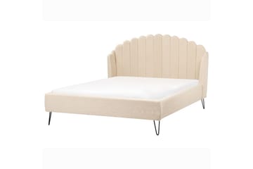 Seng med lamellramme Ambillou - Beige, svart, 140x200 cm - Møbler - Senger - Sengeramme & sengestamme