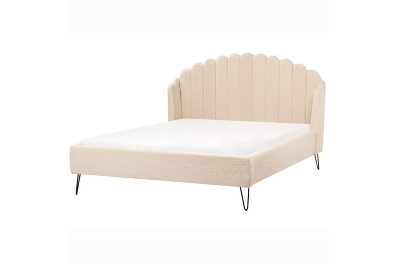 Seng med lamellramme Ambillou - Beige, svart, 140x200 cm - Møbler - Senger - Sengeramme & sengestamme