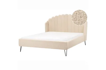 Seng med lamellramme Ambillou - Beige, svart, 160x200 cm - Møbler - Senger - Sengeramme & sengestamme