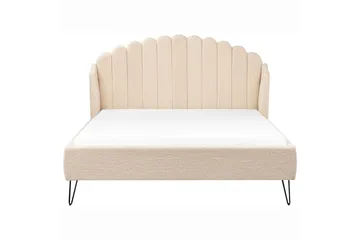 Seng med lamellramme Ambillou - Beige, svart, 160x200 cm - Møbler - Senger - Sengeramme & sengestamme