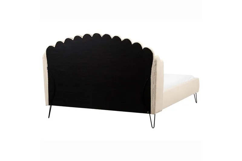 Seng med lamellramme Ambillou - Beige, svart, 160x200 cm - Møbler - Senger - Sengeramme & sengestamme