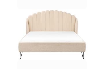 Seng med lamellramme Ambillou - Beige, svart, 160x200 cm - Møbler - Senger - Sengeramme & sengestamme