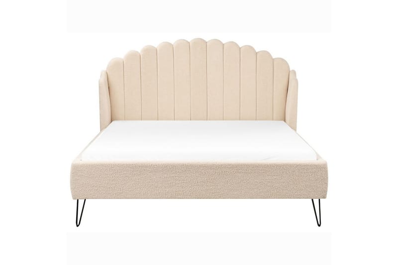 Seng med lamellramme Ambillou - Beige, svart, 160x200 cm - Møbler - Senger - Sengeramme & sengestamme