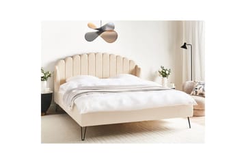 Seng med lamellramme Ambillou - Beige, svart, 180x200 cm - Møbler - Senger - Sengeramme & sengestamme