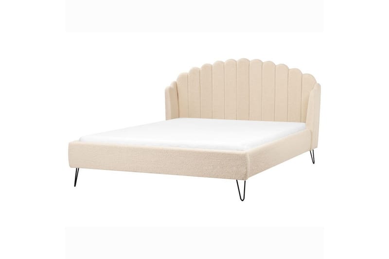Seng med lamellramme Ambillou - Beige, svart, 180x200 cm - Møbler - Senger - Sengeramme & sengestamme