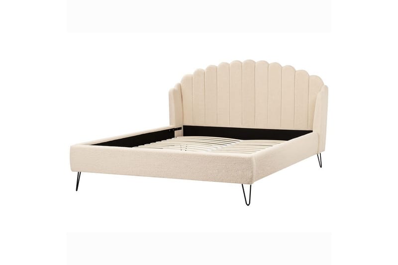 Seng med lamellramme Ambillou - Beige, svart, 180x200 cm - Møbler - Senger - Sengeramme & sengestamme