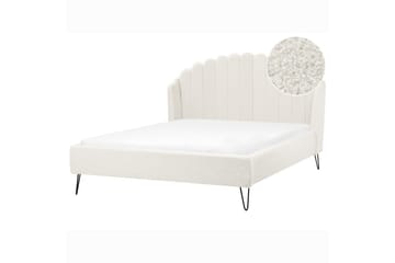 Seng med lamellramme Ambillou - Hvit, Svart, 140x200 cm - Møbler - Senger - Sengeramme & sengestamme