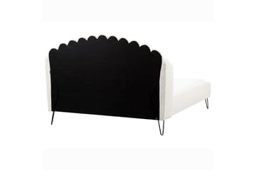 Seng med lamellramme Ambillou - Hvit, Svart, 160x200 cm - Møbler - Senger - Sengeramme & sengestamme