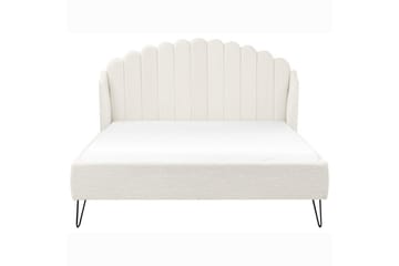 Seng med lamellramme Ambillou - Hvit, Svart, 160x200 cm - Møbler - Senger - Sengeramme & sengestamme