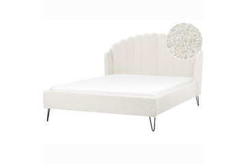 Seng med lamellramme Ambillou - Hvit, Svart, 160x200 cm - Møbler - Senger - Sengeramme & sengestamme