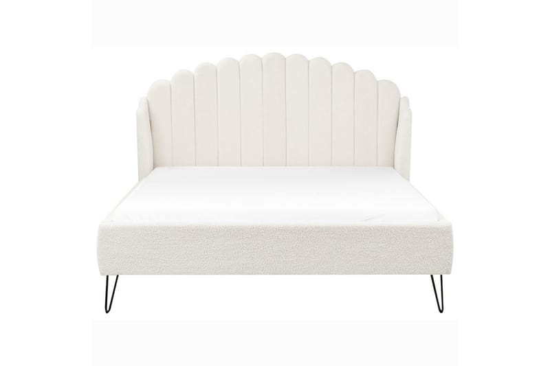 Seng med lamellramme Ambillou - Hvit, Svart, 160x200 cm - Møbler - Senger - Sengeramme & sengestamme