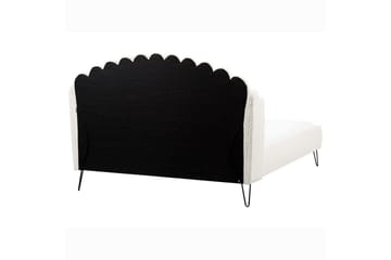 Seng med lamellramme Ambillou - Hvit, Svart, 160x200 cm - Møbler - Senger - Sengeramme & sengestamme