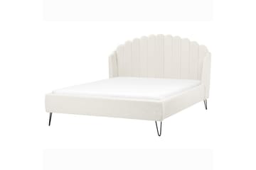 Seng med lamellramme Ambillou - Hvit, Svart, 160x200 cm - Møbler - Senger - Sengeramme & sengestamme