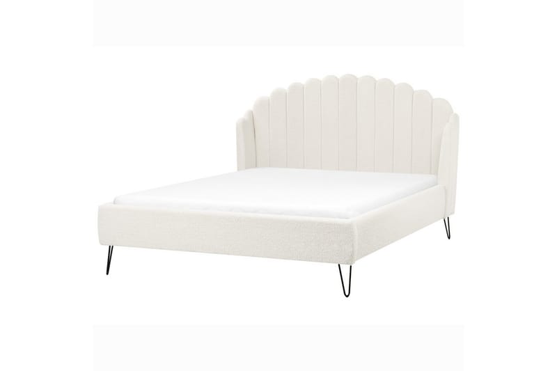 Seng med lamellramme Ambillou - Hvit, Svart, 160x200 cm - Møbler - Senger - Sengeramme & sengestamme