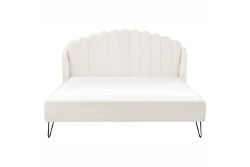 Seng med lamellramme Ambillou - Hvit, Svart, 180x200 cm - Møbler - Senger - Sengeramme & sengestamme