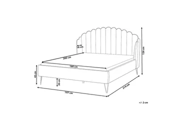 Seng med lamellramme Ambillou - Hvit, Svart, 180x200 cm - Møbler - Senger - Sengeramme & sengestamme