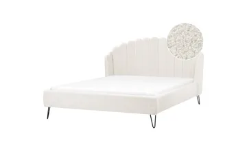 Seng med lamellramme Ambillou - Hvit, Svart, 180x200 cm - Møbler - Senger - Sengeramme & sengestamme