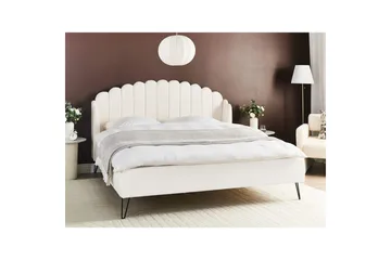 Seng med lamellramme Ambillou - Hvit, Svart, 180x200 cm - Møbler - Senger - Sengeramme & sengestamme