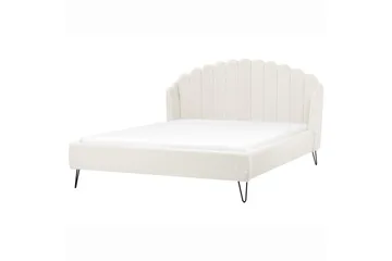 Seng med lamellramme Ambillou - Hvit, Svart, 180x200 cm - Møbler - Senger - Sengeramme & sengestamme