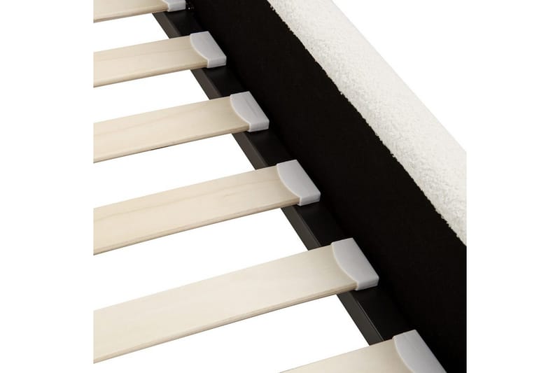 Seng med lamellramme Ambillou - Hvit, Svart, 180x200 cm - Møbler - Senger - Sengeramme & sengestamme