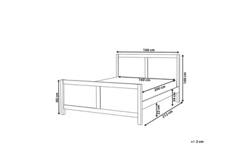 Seng med lamellramme Champagnat - Hvit, 160x200 cm - Møbler - Senger - Sengeramme & sengestamme