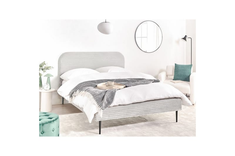 Seng med lamellramme Flayat - Grå, svart, 140x200 cm - Møbler - Senger - Sengeramme & sengestamme