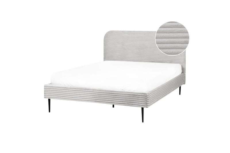 Seng med lamellramme Flayat - Grå, svart, 140x200 cm - Møbler - Senger - Sengeramme & sengestamme