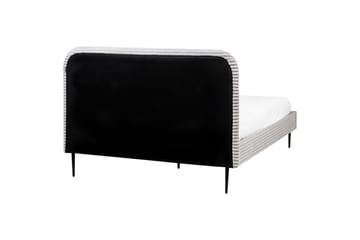 Seng med lamellramme Flayat - Grå, svart, 140x200 cm - Møbler - Senger - Sengeramme & sengestamme