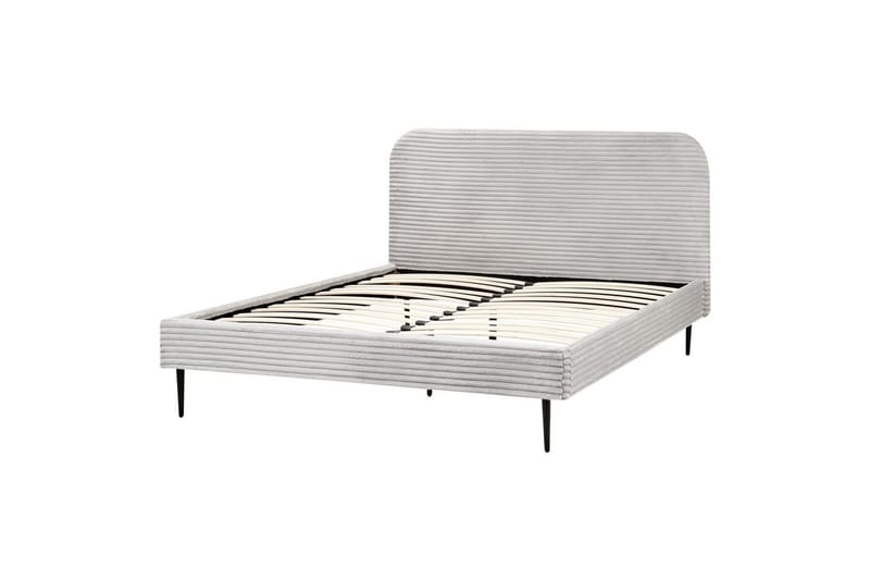 Seng med lamellramme Flayat, Grå, svart, 160x200 cm