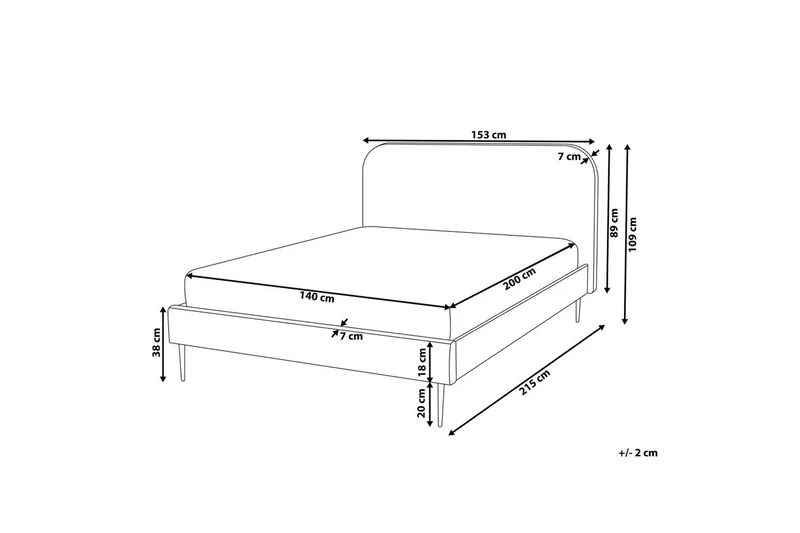Seng med lamellramme Flayat - Grønn, Svart, 140x200 cm - Møbler - Senger - Sengeramme & sengestamme