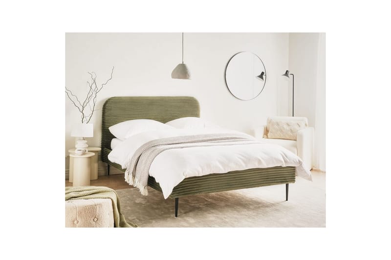 Seng med lamellramme Flayat - Grønn, Svart, 140x200 cm - Møbler - Senger - Sengeramme & sengestamme