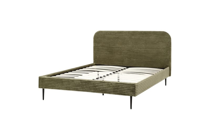Seng med lamellramme Flayat, Grønn, Svart, 160x200 cm