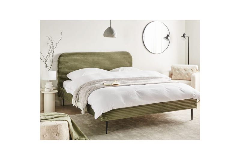 Seng med lamellramme Flayat - Grønn, Svart, 160x200 cm - Møbler - Senger - Sengeramme & sengestamme