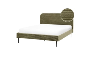 Seng med lamellramme Flayat - Grønn, Svart, 160x200 cm - Møbler - Senger - Sengeramme & sengestamme