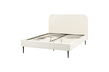Seng med lamellramme Flayat - Hvit, Svart, 140x200 cm - Møbler - Senger - Sengeramme & sengestamme