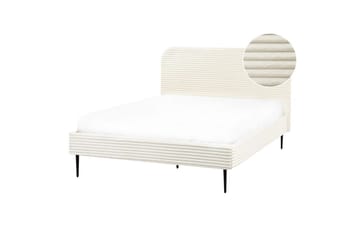 Seng med lamellramme Flayat - Hvit, Svart, 140x200 cm - Møbler - Senger - Sengeramme & sengestamme