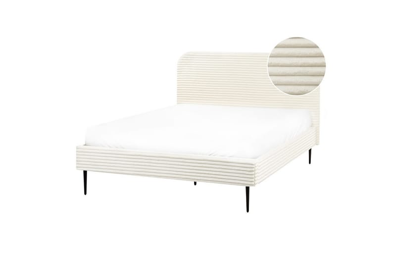 Seng med lamellramme Flayat - Hvit, Svart, 140x200 cm - Møbler - Senger - Sengeramme & sengestamme